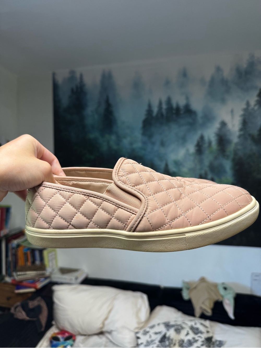 Steve Madden Quilted Slip-On Moccasins - Blush